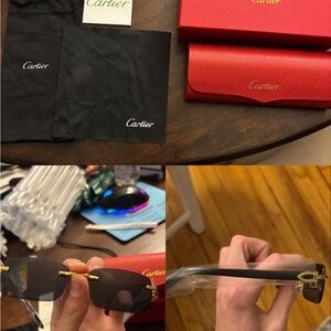 Cartier Black and Gold Men's Sunglasses